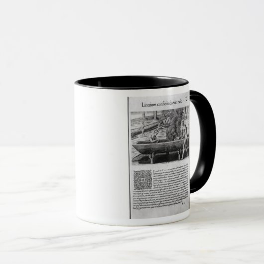 塹壕のボートを作っているヴァージニアのインディアン マグカップ (正面右)