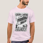 塹壕の緑のランタン、黒と白 Tシャツ (正面)