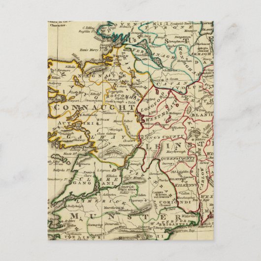 境界がアウトライン化されたアイルランド ポストカード (正面)