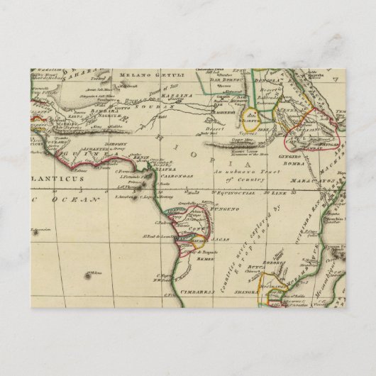 境界が描かれたアフリカ ポストカード (正面)