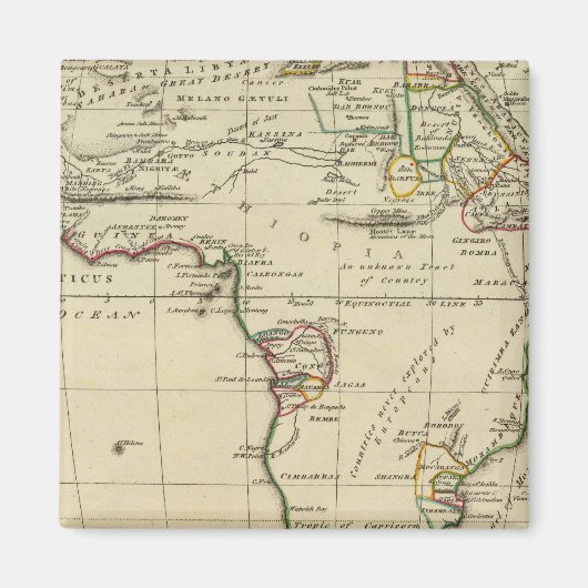 境界が描かれたアフリカ マグネット (正面)