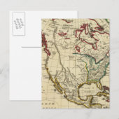 境界が輪郭を描かれた北米 ポストカード (正面/裏面)