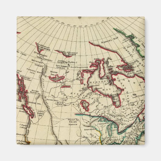 境界が輪郭を描かれた北米 マグネット (正面)