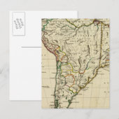 境界が輪郭を描かれた南米 ポストカード (正面/裏面)