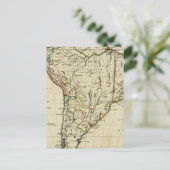 境界が輪郭を描かれた南米 ポストカード (スタンド正面)