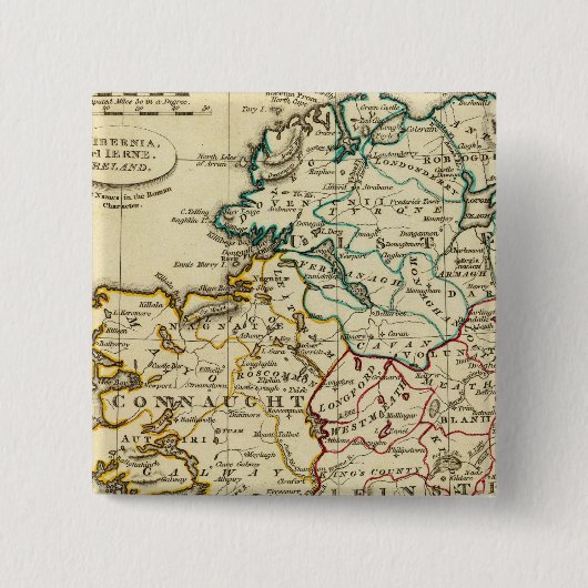 境界が輪郭付きのアイルランド 缶バッジ (正面)