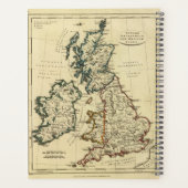 境界が輪郭付きのイギリス諸島 プランナー手帳 (裏面)