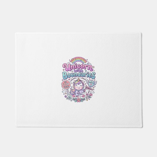 境界のあるユニコーン　魅力的なアパレル グラフィック_1 ドアマット (正面)
