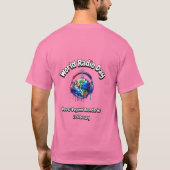 境界を越えた波。ワールドラジオの日。T-シャツ Tシャツ (裏面)