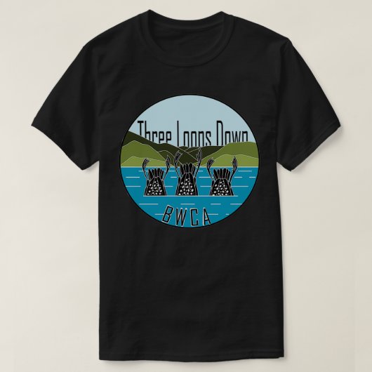 境界水域を3つのルーンズダウン Tシャツ (デザイン正面)