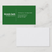 境界線のある緑の背景 名刺 (正面/裏面)