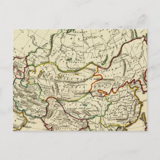 境界線の付いたアジア ポストカード (正面)