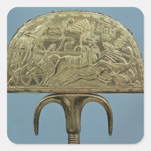 墓からのダチョウ羽の扇 スクエアシール (正面)