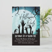 墓から伸びる不気味な手 大人のハロウィンパーティー 招待状 (スタンド正面)