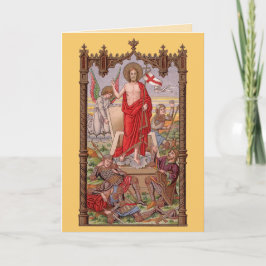 墓のイースターカードで兵士と復活キリスト カード