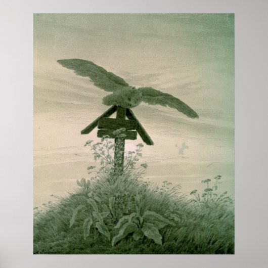 墓の上にフクロウ， 1836-7 ポスター (正面)