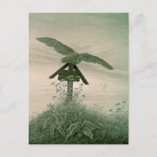 墓の上にフクロウ， 1836-7 ポストカード (正面)