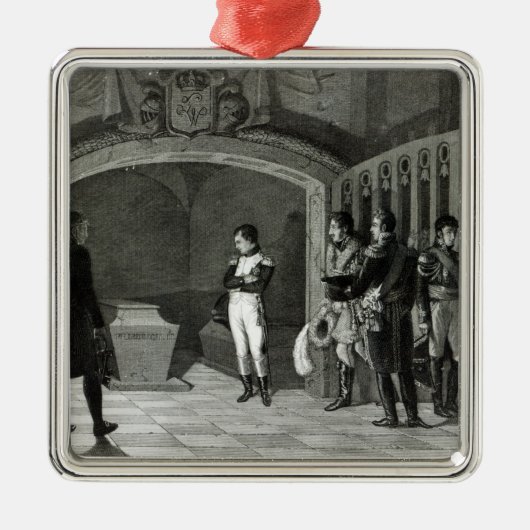 墓の前にめい想しているナポレオン メタルオーナメント (正面)