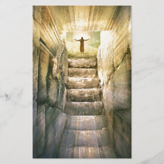 墓イースター空の復活のイエス・キリスト 便箋 (正面)