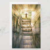 墓イースター空の復活のイエス・キリスト 便箋 (正面/裏面)