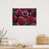 墓凍っていの上に黒い赤いバラ ポスター (キッチン)