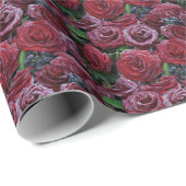 墓凍っていの上に黒い赤いバラ ラッピングペーパー (ロールコーナー)