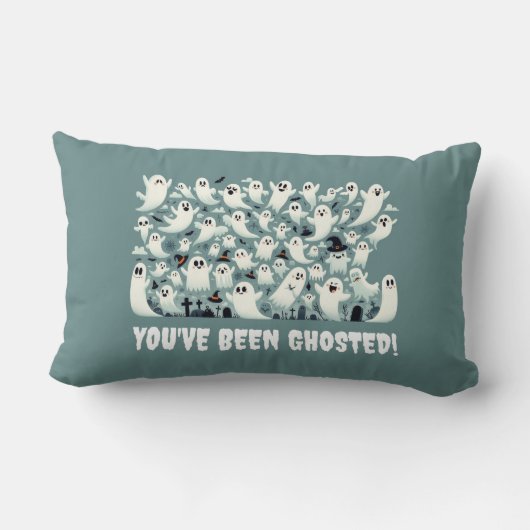 墓地おもしろいでゴースト幽霊を受けた ランバークッション (裏面)