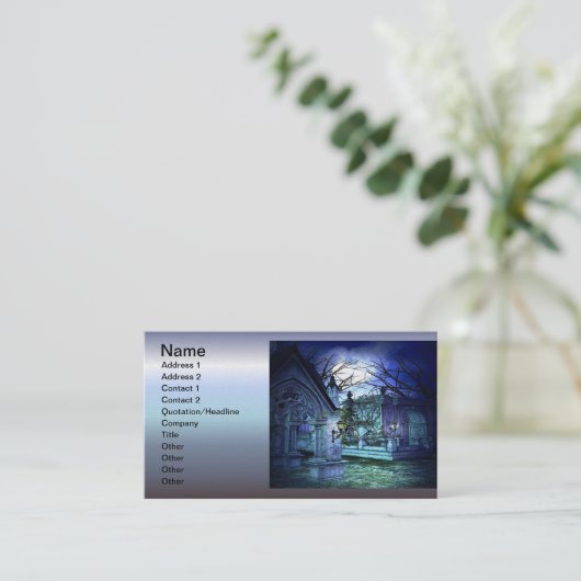 墓地および墓が付いている恐い墓地 名刺 (スタンド正面)