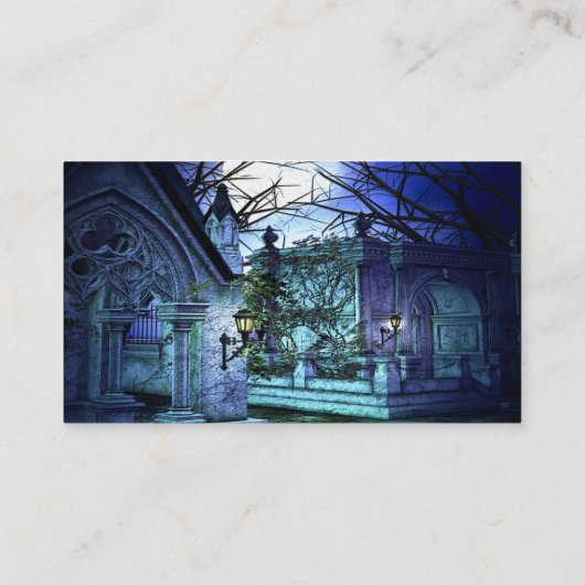 墓地および墓が付いている恐い墓地 名刺 (裏面)