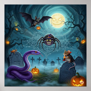 墓地お洒落ハロウィン ポスター