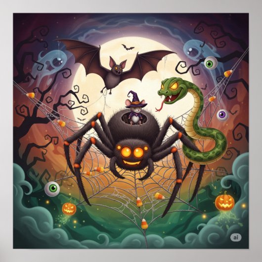 墓地お洒落動物 ポスター (正面)