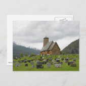 墓地がノルウェーのはがきにあるステーブ教会 ポストカード (正面/裏面)