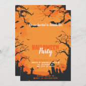 墓地こうもり墓地オレンジハローウィンパーティ 招待状 (正面/裏面)