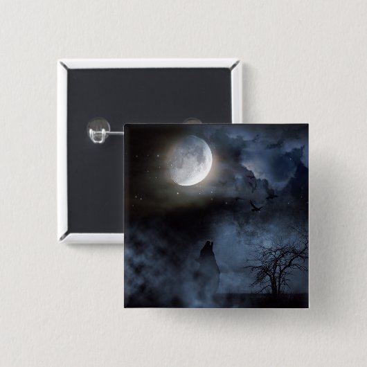 墓地で狼を叫ぶ 缶バッジ (正面&裏面)