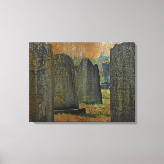 墓地と墓石 キャンバスプリント (正面)