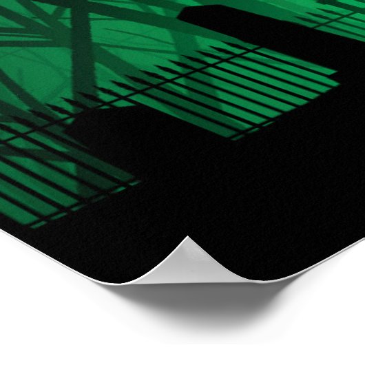 墓地と木の背景 ポスター (角)