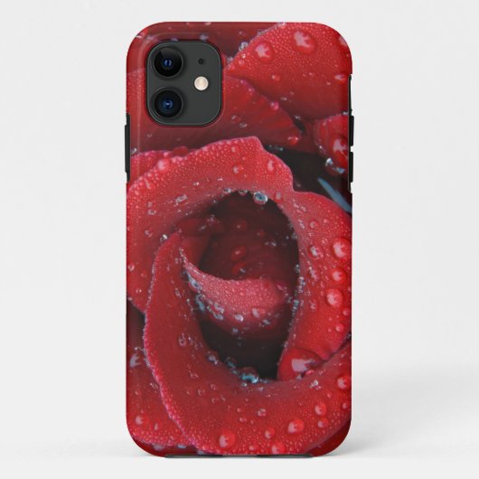 墓地に咲く露に濡れた赤いバラ Case-Mate iPhoneケース (裏面)