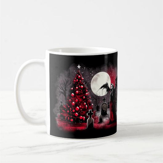 墓地のクリスマス コーヒーマグカップ (左)