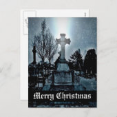 墓地のゴシック様式メリークリスマスの魔法 シーズンポストカード (正面/裏面)