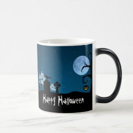 墓地のハロウィンの幽霊 モーフィングマグカップ