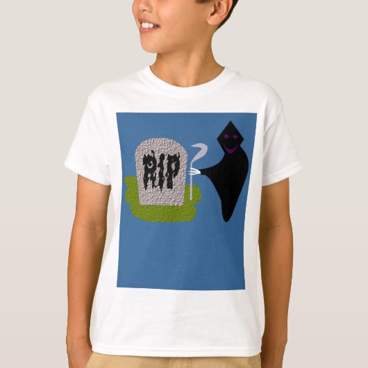 墓地のハロウィン子供用Tシャツ 死 Tシャツ (正面)