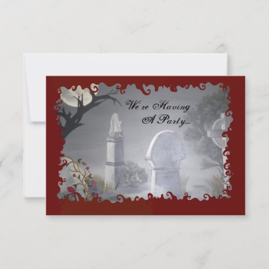 墓地のハローウィンパーティの招待状 招待状 (正面)
