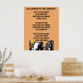 墓地のポスターのハロウィーンの夜 ポスター (キッチン)