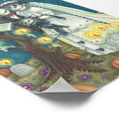 墓地のポスター、スケルトン新郎新婦結婚・新郎 ポスター (角)