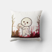 墓地の可愛いハロウィン不気味ミイラおもしろい- & クッション (裏面)