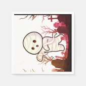 墓地の可愛いハロウィン不気味ミイラおもしろい- & スタンダードカクテルナプキン (正面)