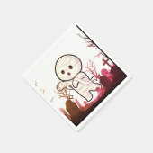 墓地の可愛いハロウィン不気味ミイラおもしろい- & スタンダードカクテルナプキン (角)