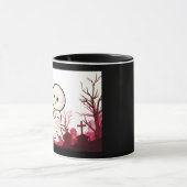 墓地の可愛いハロウィン不気味ミイラおもしろい- & マグカップ (中央)