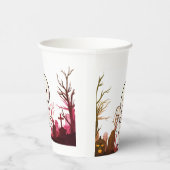 墓地の可愛いハロウィン不気味ミイラおもしろい- & 紙コップ (右)