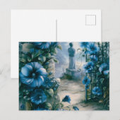 墓地の墓地ブルーフローラビューティフルハロウィーン シーズンポストカード (正面/裏面)